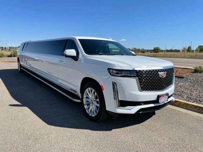 White Escalade stretch limo – Aspen limo service